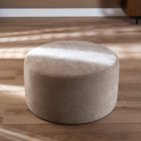 Poef Blair rond chenille beige ø70 cm