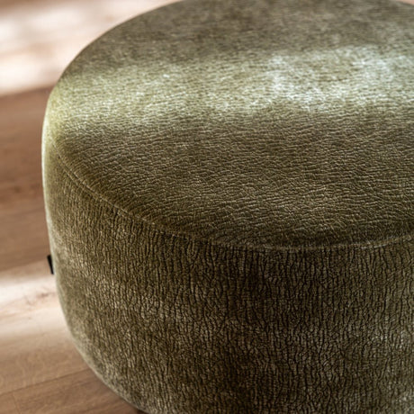 Poef Chloe rond chenille groen ø70 cm