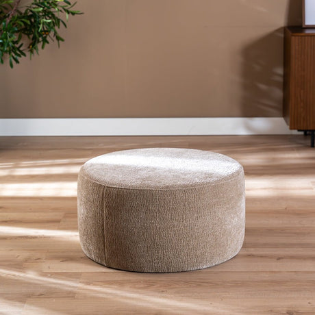 Poef Chloe rond chenille taupe ø70 cm