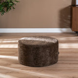 Poef Elle rond chenille mocha ø70 cm Bruin