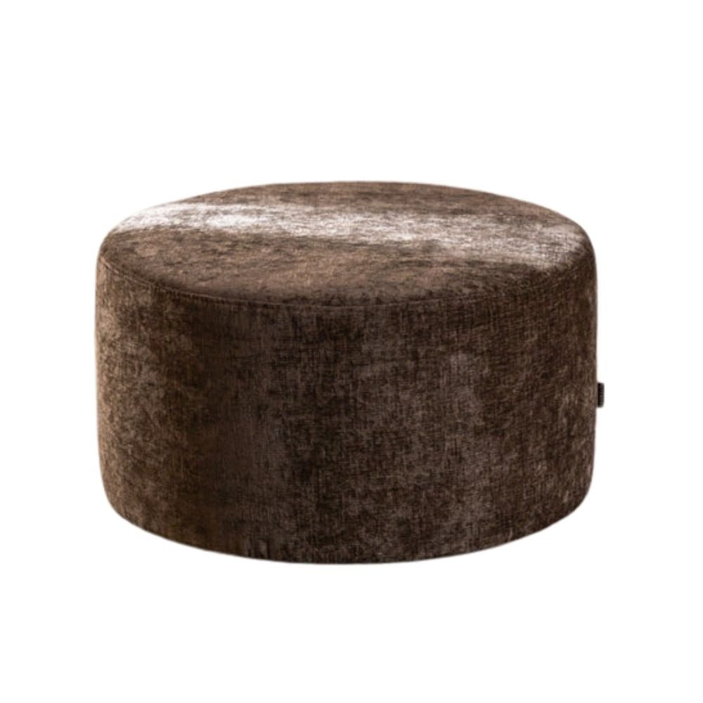 Poef Elle rond chenille mocha ø70 cm Bruin
