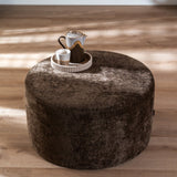 Poef Elle rond chenille mocha ø70 cm Bruin