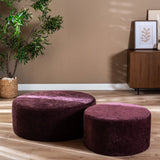 Poef Elle rond chenille paars ø70 cm