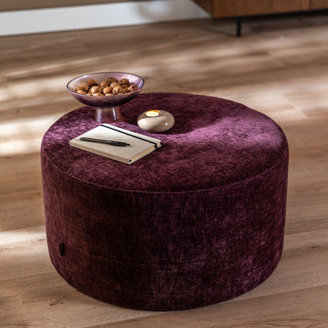 Poef Elle rond chenille paars ø70 cm