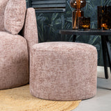 Pouf Feline chenille fabric pink Chenille, polyester