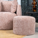 Pouf Feline chenille fabric pink Chenille, polyester
