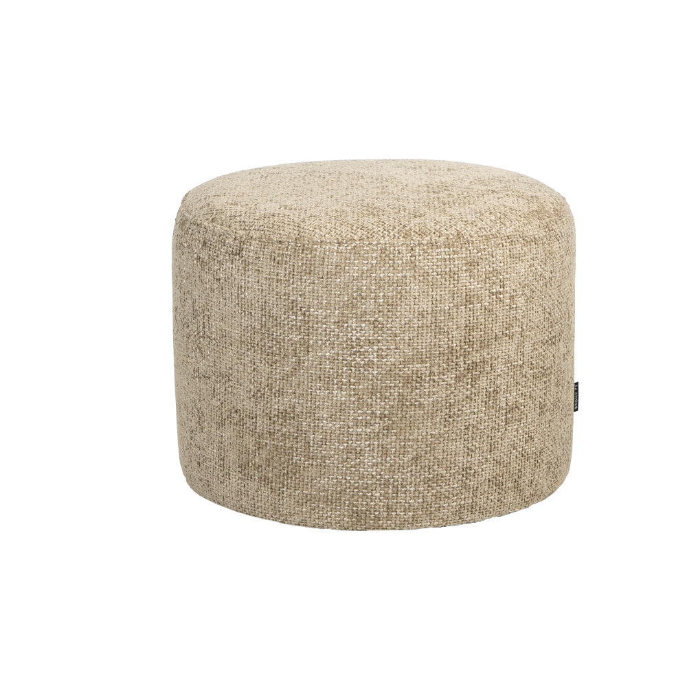 Pouf Feline chenille fabric taupe Chenille, polyester