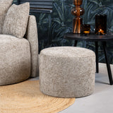 Pouf Feline chenille fabric taupe Chenille, polyester