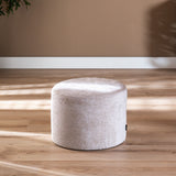 Pouf Juna chenille fabric white/beige Chenille, polyester