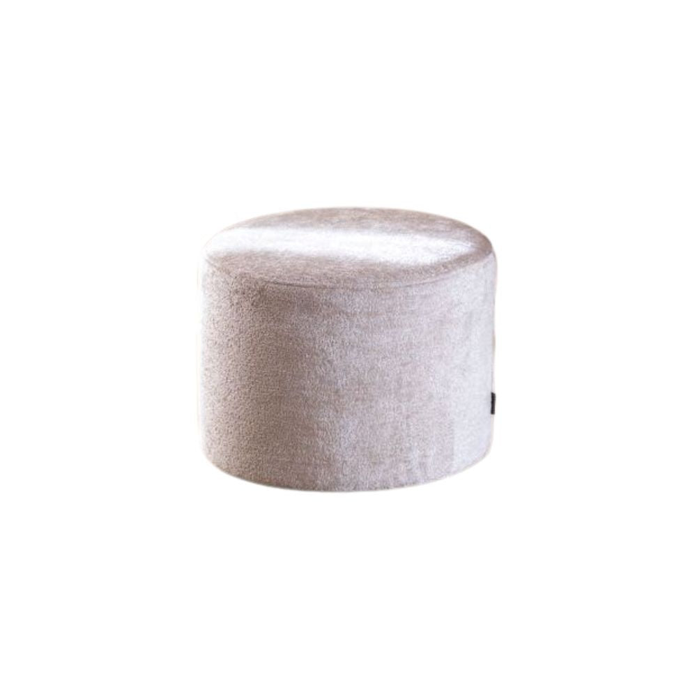 Pouf Juna chenille fabric white/beige Chenille, polyester