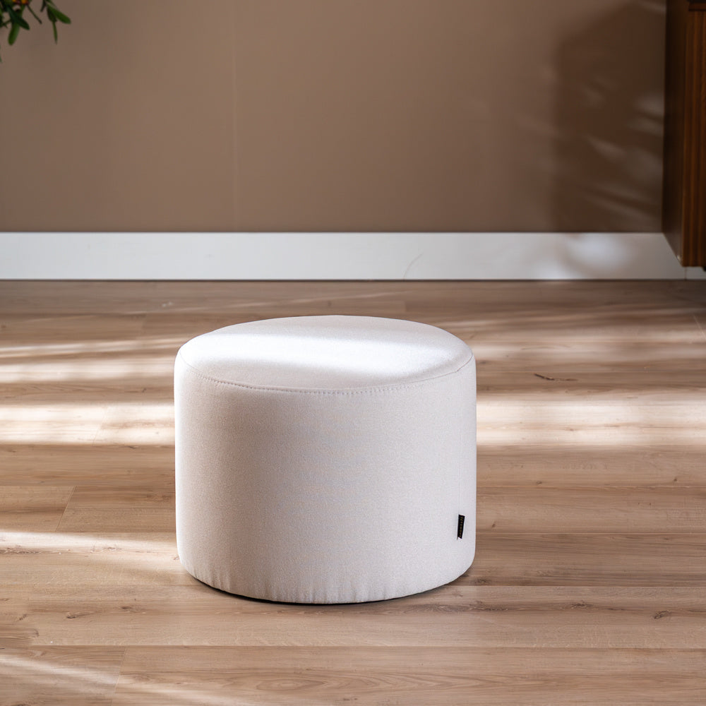 Pouf Scandinavian Hilda off white Polyester