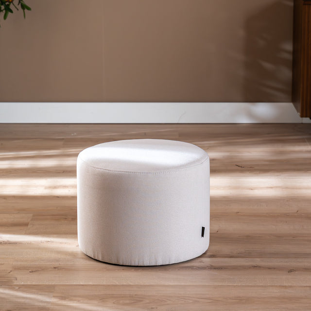 Pouf Scandinavian Hilda off white Polyester