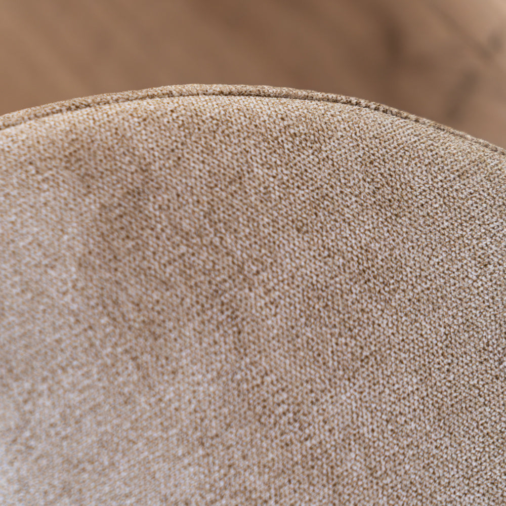 Pouf Scandinavian Myles fabric mottled taupe Polyester
