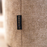 Pouf Scandinavian Myles fabric mottled taupe Polyester