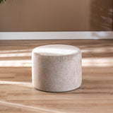 Pouf Scandinavian Myles fabric mottled taupe Polyester