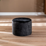 Pouf Scandinavian Myles fabric mixed black Polyester