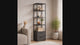 Bookcase Robbins Black Black Anthracite Melamine 39x160x39 cm