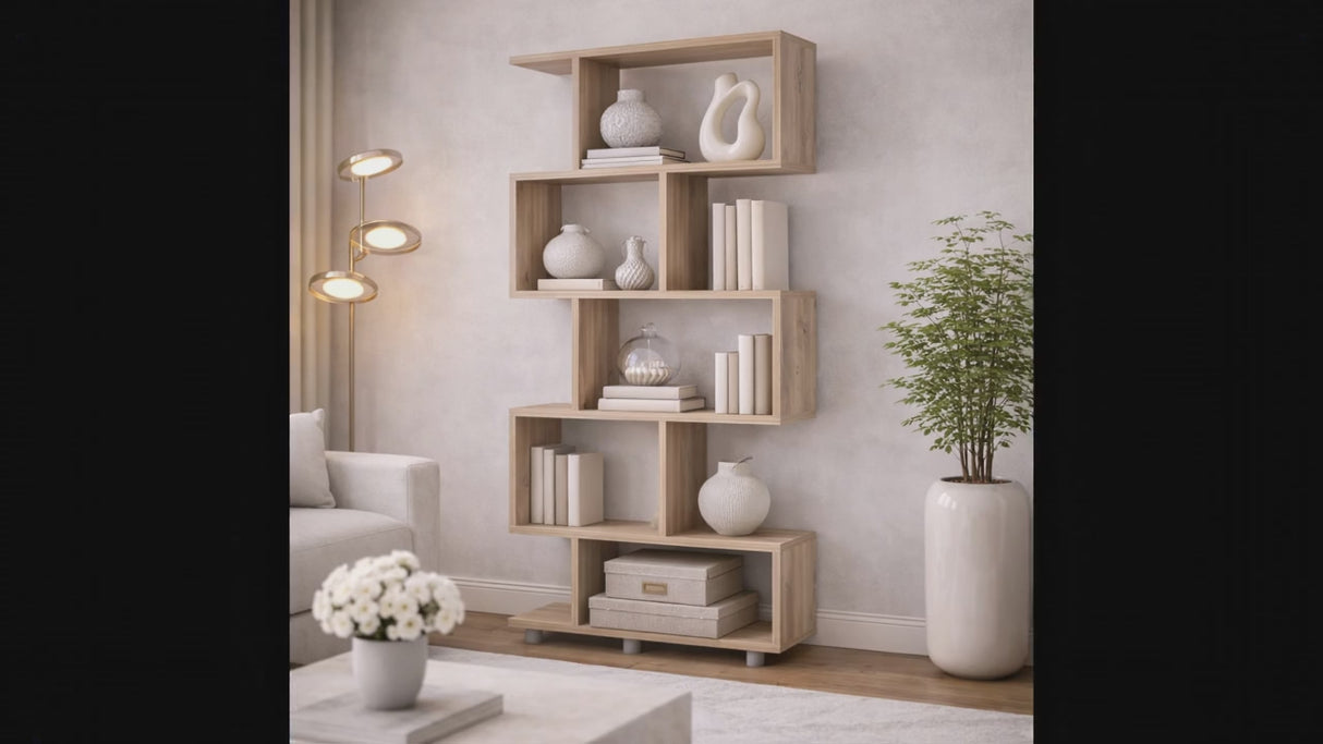 Bookcase Elif Oak Melamine 90x156x20 cm