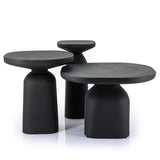 Design side table Melo black metal 54 cm high Aluminum