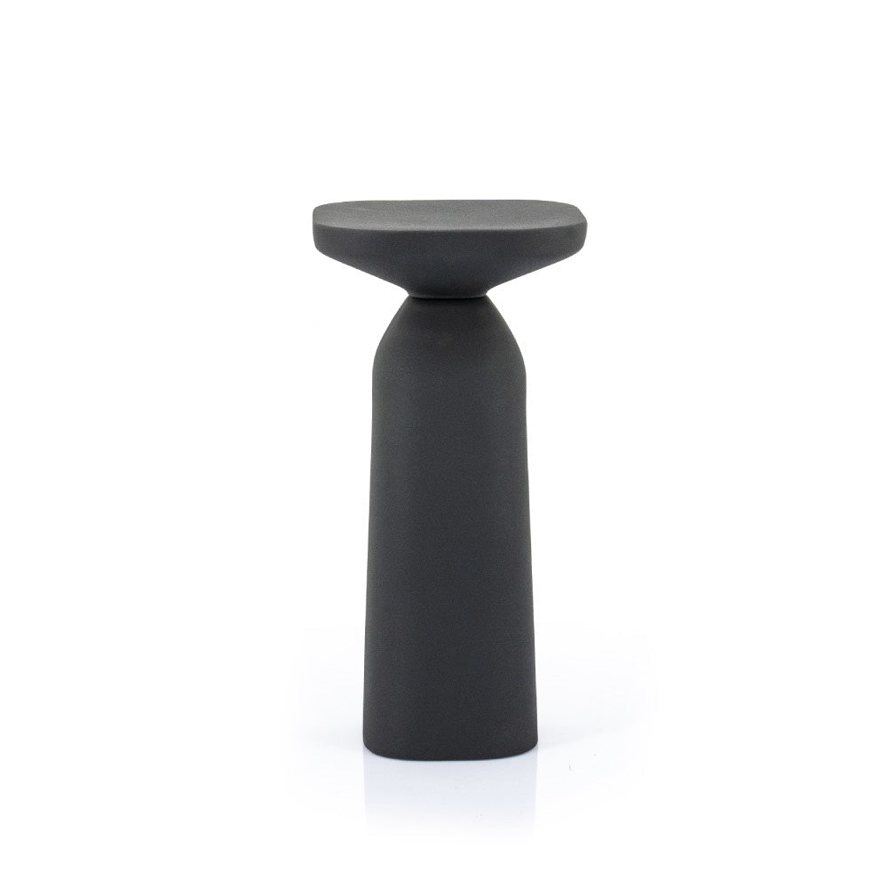 Design side table Melo black metal 54 cm high Aluminum