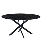 Eettafel Vivian Black Dimehouse Zwart LxBxH 120x16x7 Sintered stone Witfoto vooraanzicht