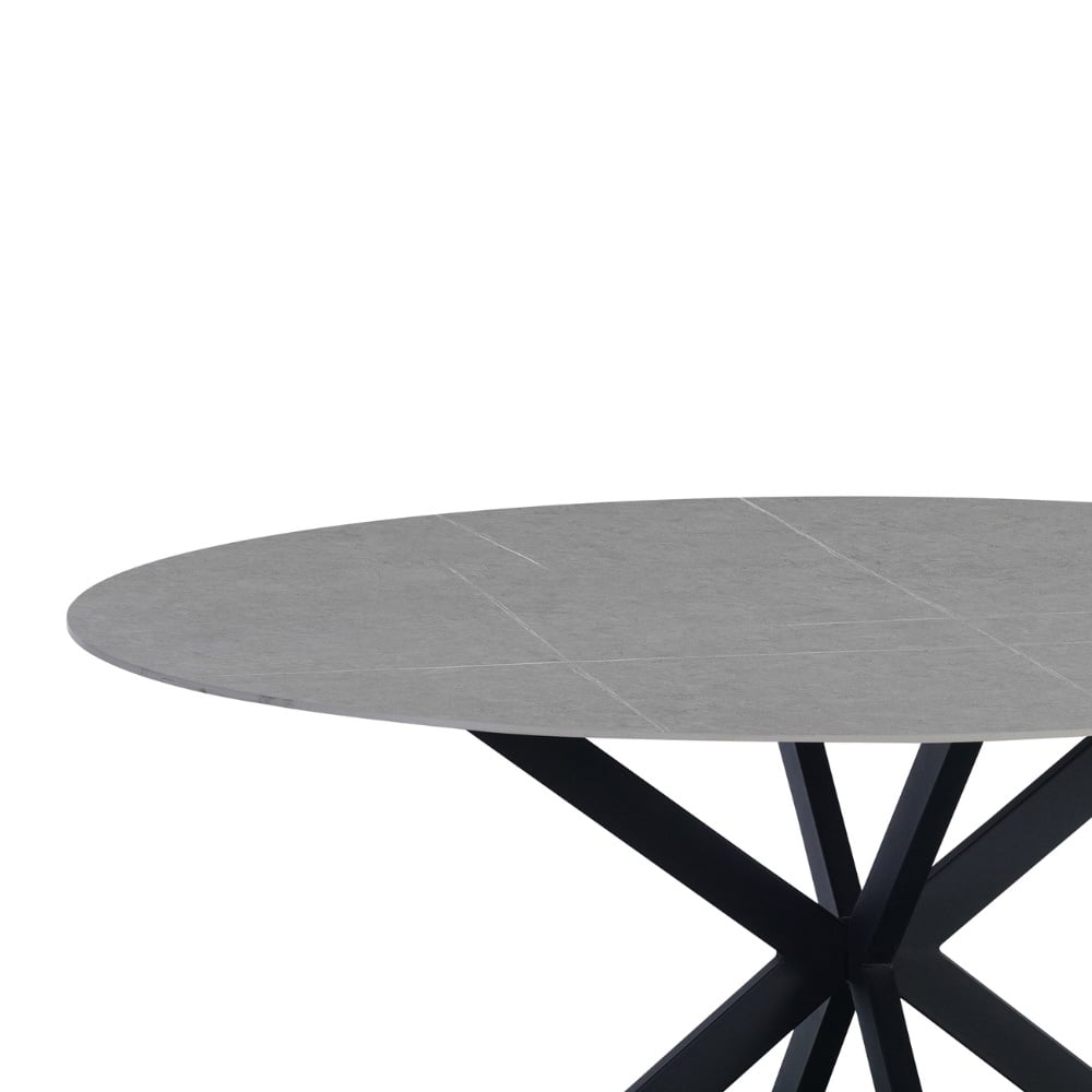 Eettafel Yuna Grey Dimehouse Grijs LxBxH 121x121x11 Sintered stone Witfoto detail