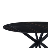 Eettafel Yuna Black Dimehouse Zwart LxBxH 132x132x11 Sintered stone Witfoto detail