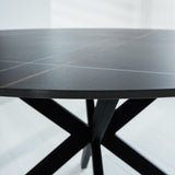 Eettafel Yuna Black Dimehouse Zwart LxBxH 132x132x11 Sintered stone Sfeerfoto detail