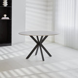 Eettafel Yuna White Dimehouse Wit LxBxH 132x132x11 Sintered stone Sfeerfoto vooraanzicht