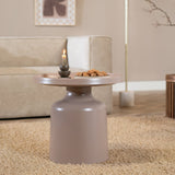 Coffee table Donna round metal taupe - image 2