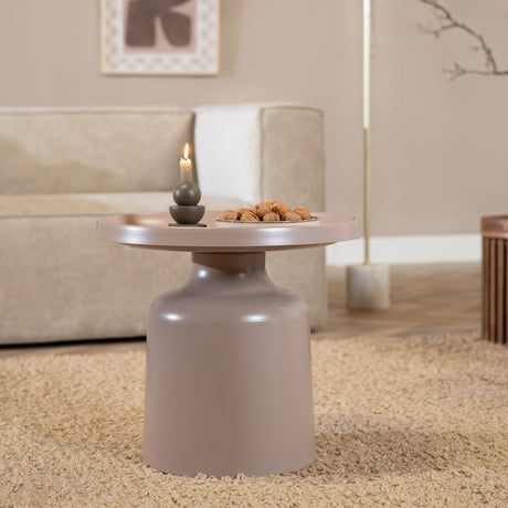 Coffee table Donna round metal taupe - image 2