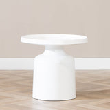 Coffee table Donna round metal white - image 7
