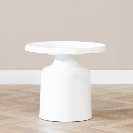 Coffee table Donna round metal white - image 7