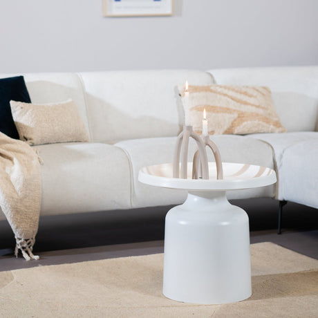Coffee table Donna round metal white - image 5