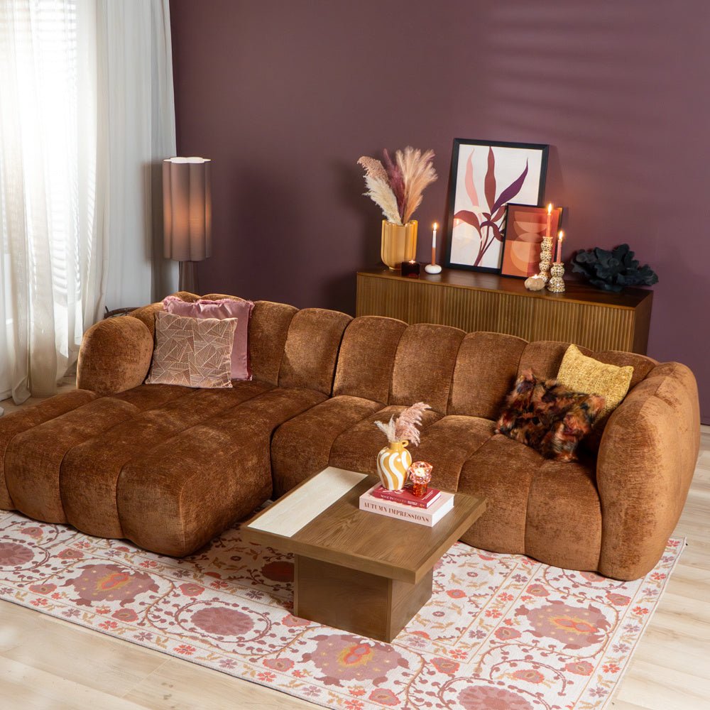 Salontafel Java 70x70 cm rustiek eiken Walnootlook Eikenfineer