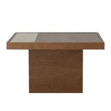 Salontafel Java 70x70 cm rustiek eiken Walnootlook Eikenfineer