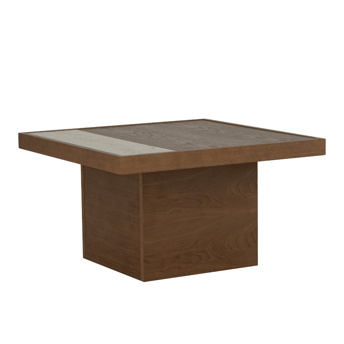 Salontafel Java 70x70 cm rustiek eiken Walnootlook Eikenfineer