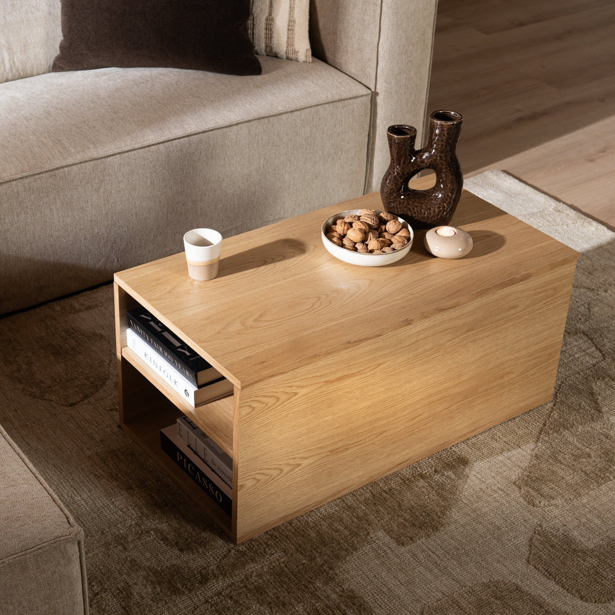 Jaxx side table 88x46 cm clear oak oak veneer