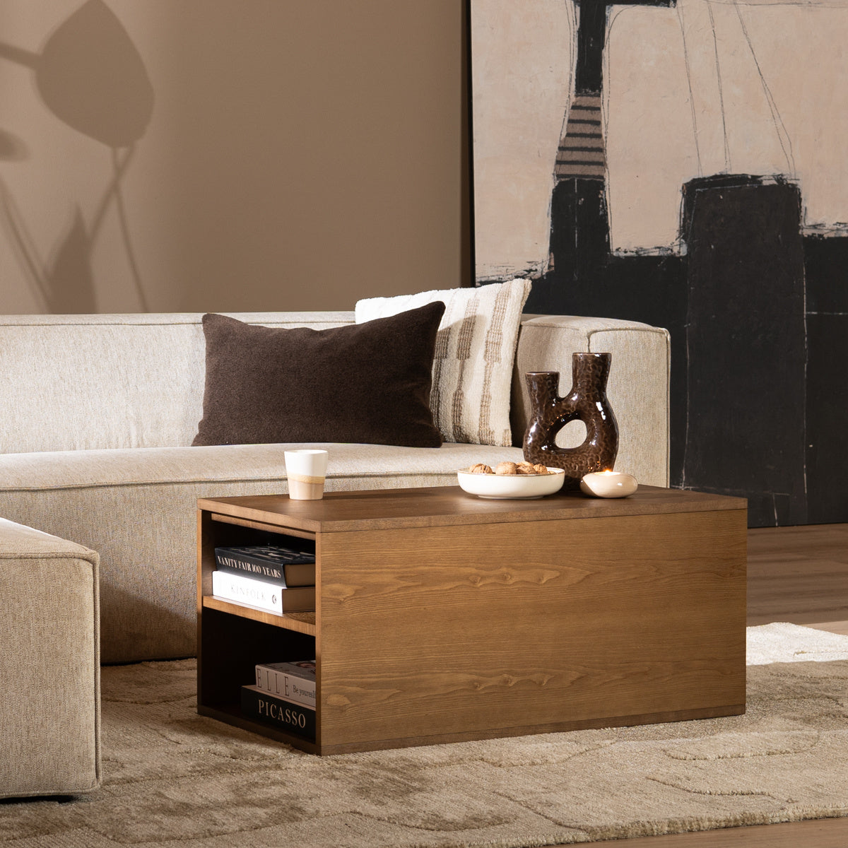 Side table Jaxx rustic oak 88x46 cm oak veneer