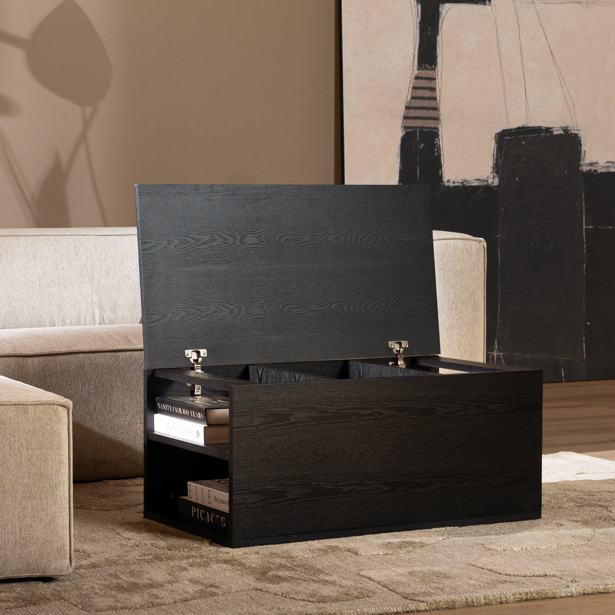 Side table Jaxx black oak 88x46 cm oak veneer