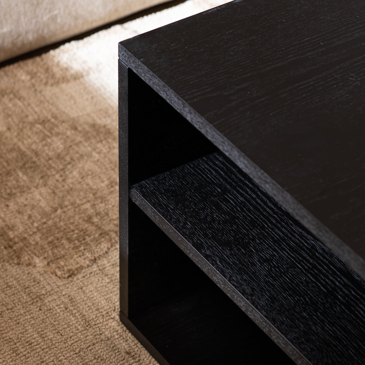 Side table Jaxx black oak 88x46 cm oak veneer