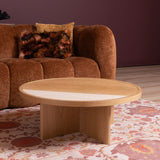 Coffee table Maeva Ø80 cm natural oak Oak