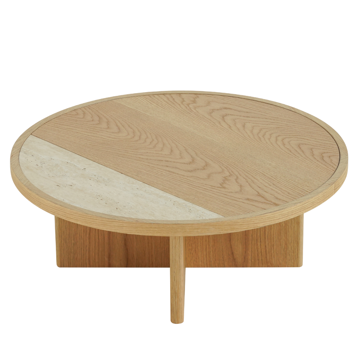 Coffee table Maeva Ø80 cm natural oak Oak