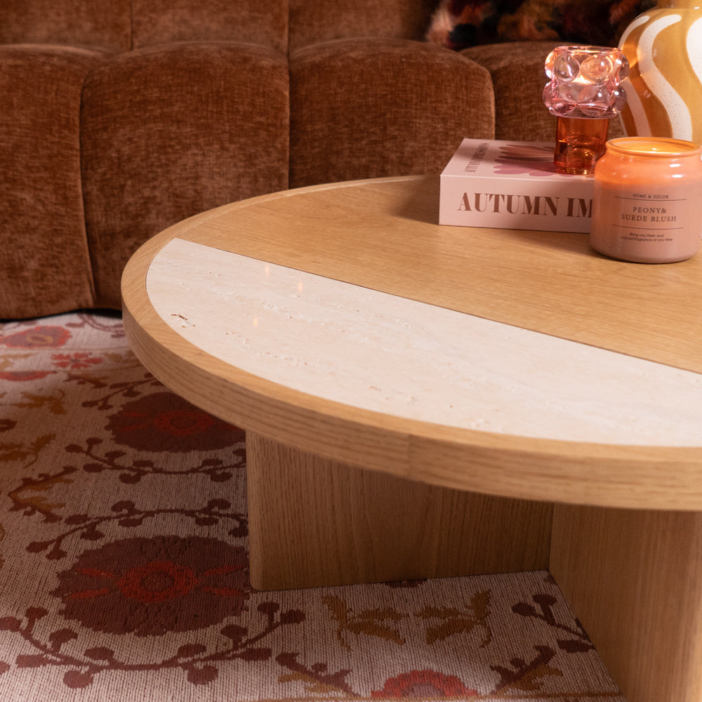 Coffee table Maeva Ø80 cm natural oak Oak
