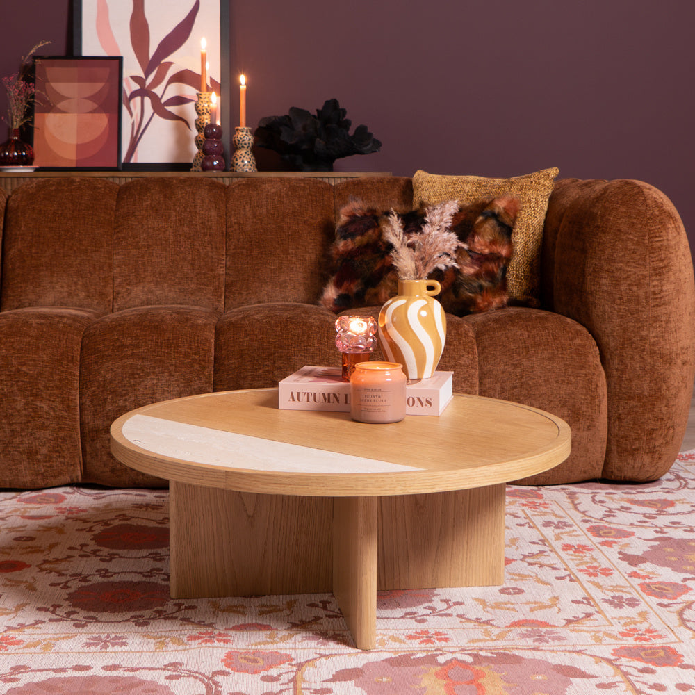 Coffee table Maeva Ø80 cm natural oak Oak