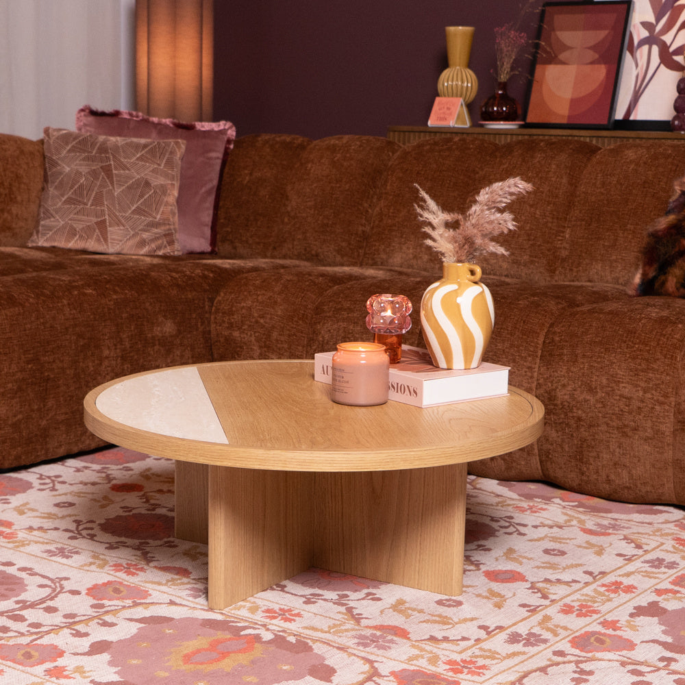 Coffee table Maeva Ø80 cm natural oak Oak