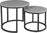 Ronde Salontafel Set van 2 Sintered Stone Marmerlook Paige Grijs