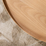 Coffee table Rio Ø58 cm white oak MDF + oak veneer