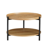 Coffee table Rio Ø58 cm white oak MDF + oak veneer