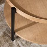 Coffee table Rio Ø58 cm white oak MDF + oak veneer
